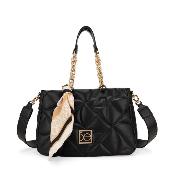 

Bolsa Satchel Acolchada Con Mascada Color Negro Talla: Unico