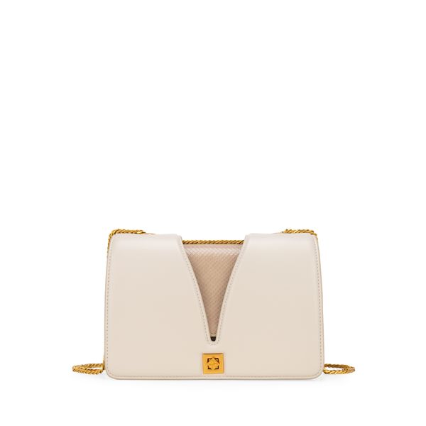 

Bolsa Briefcase Chica Asa De Cadena Color Beige Talla: Unico