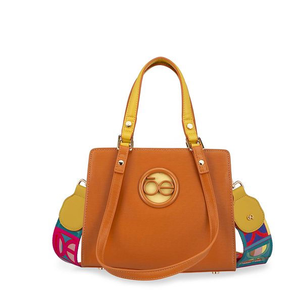 

Bolsa Satchel Chica Asa De Webbing Color Camel Talla: Unico