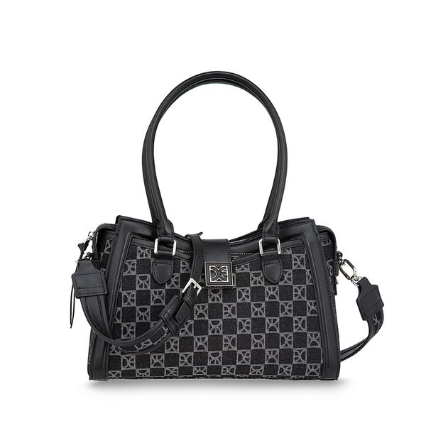 

Bolsa Satchel Mediana Textil Con Monedero Color Negro Talla: Unico