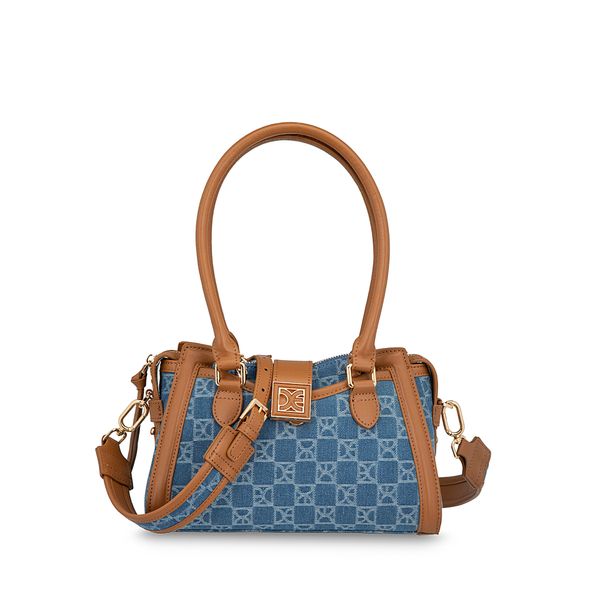 

Bolsa Satchel Chica Textil Con Monedero Color Azul Talla: Unico