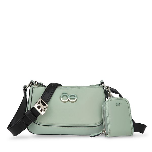 

Bolsa Crossbody Grande Textil Con Monedero Color Verde Menta Talla: Unico