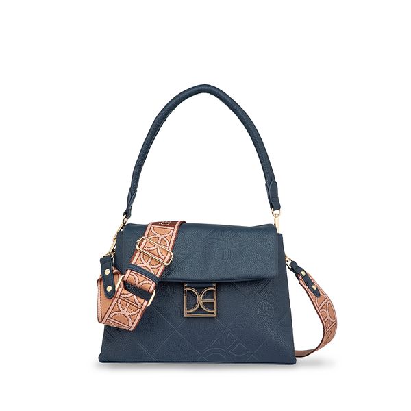 

Bolsa Satchel Monograma Troquelado Color Azul Marino Talla: Unico