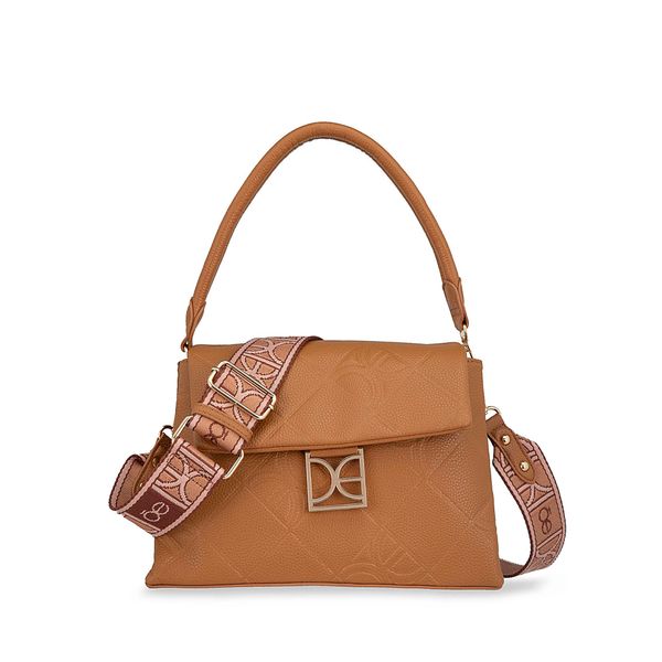 

Bolsa Satchel Monograma Troquelado Color Camel Talla: Unico