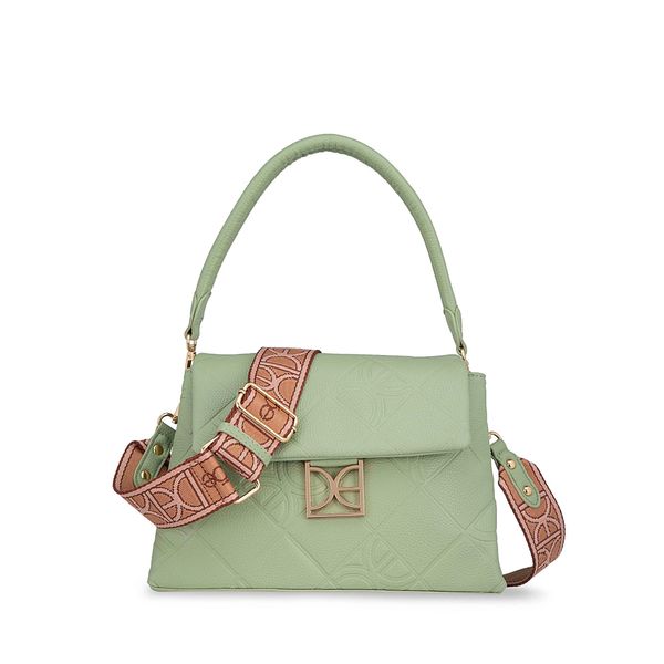 

Bolsa Satchel Monograma Troquelado Color Verde Talla: Unico