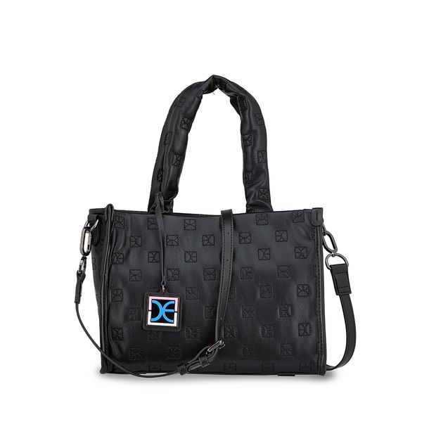 

Bolsa Tote Mediana Con Charm Color Negro Talla: Unico