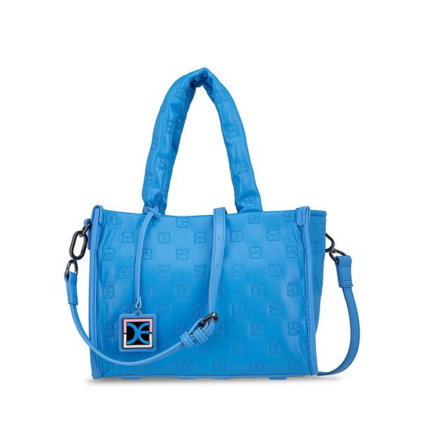 

Bolsa Tote Mediana Con Charm Color Azul Talla: Unico