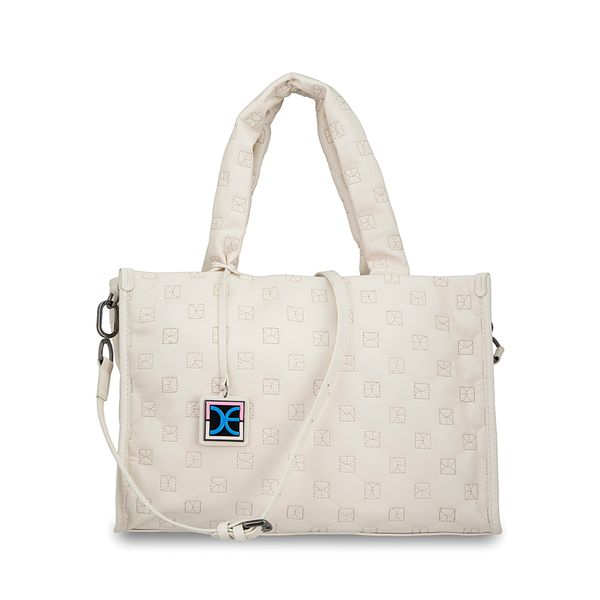 

Bolsa Tote Grande Con Charm Color Beige Talla: 15 Plg