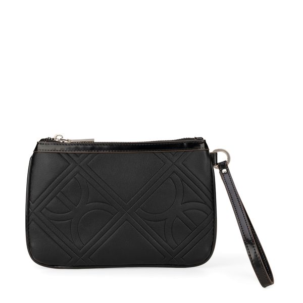 

Cartera Pouch Grande Con Maneral Color Negro Talla: Unico