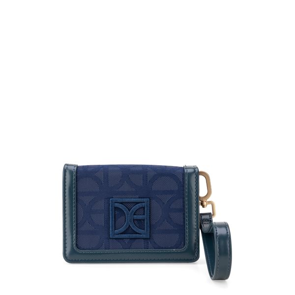 

Cartera Flap Chica Textil Con Maneral Color Azul Marino Talla: Unico