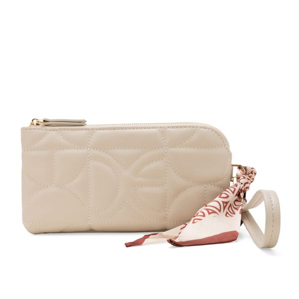 

Cartera Grande Acolchada Con Mascada Color Nude Talla: Unico