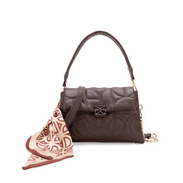 

Bolsa Crossbody Chica Con Mascada Color Café Talla: Unico
