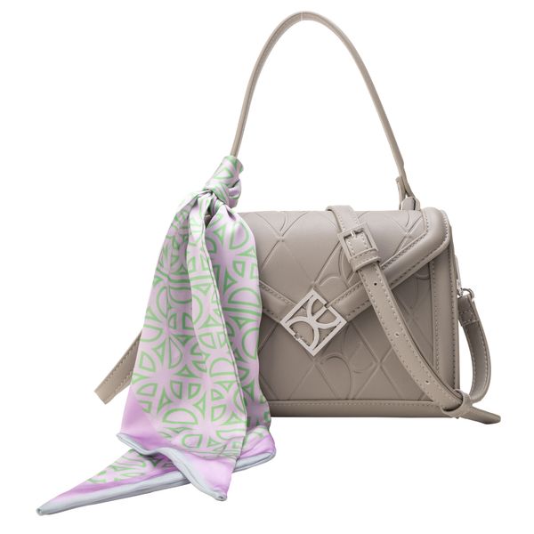 

Bolsa Briefcase Chica Con Mascada Color Gris Talla: Unico