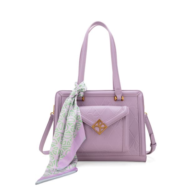 

Bolsa Satchel Mediana Con Mascada Color Lila Talla: Unico