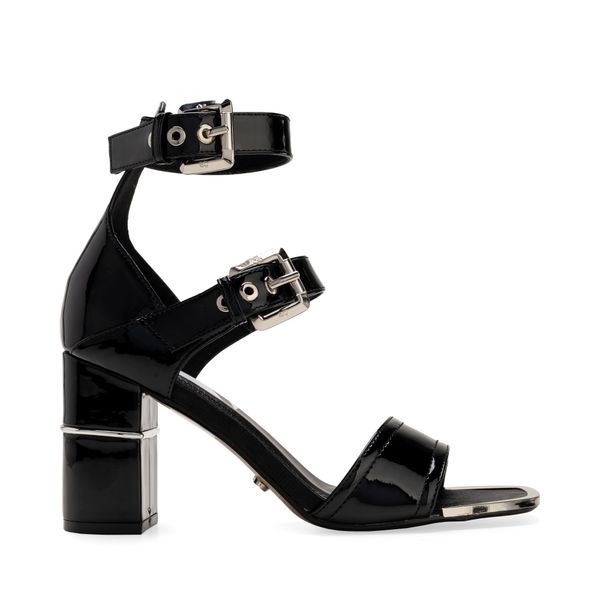 

Sandalia Tacón Ancho Charol Color Negro Talla: 25