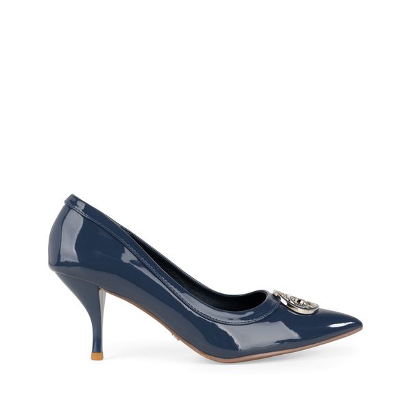 

Zapatilla Puntal Tacón De Aguja Charol Color Azul Marino Talla: 25