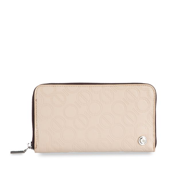 

Cartera Grande Cierre Sencillo color Beige Talla: Unico