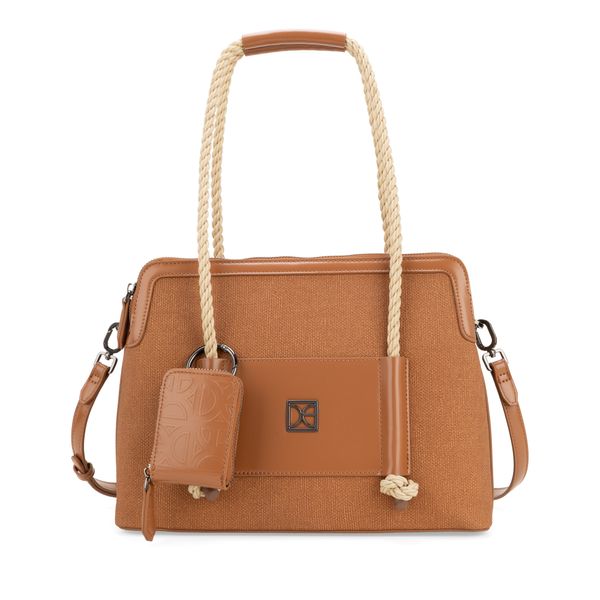 

Bolsa Satchel Grande con Monedero color Tan Talla: Unico
