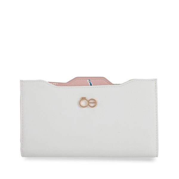 

Cartera Grande con Tarjetero Desprendible color Beige Talla: Unico