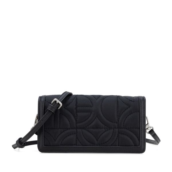

Cartera Flap Grande Doble Función Textil color Negro Talla: Unico