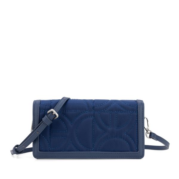 

Cartera Flap Grande Doble Función Textil color Azul Marino Talla: Unico