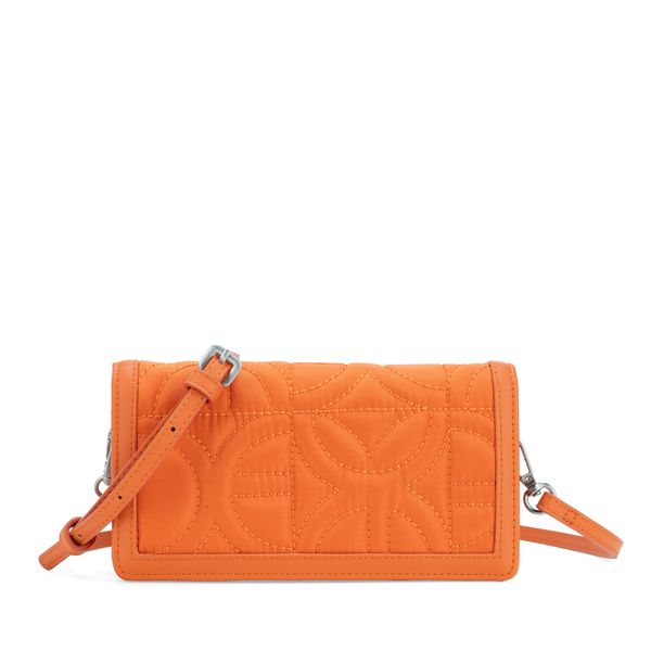 

Cartera Flap Grande Doble Función Textil color Naranja Talla: Unico