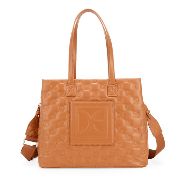 

Bolsa Tote Bordado Monograma color Camel Talla: Unico