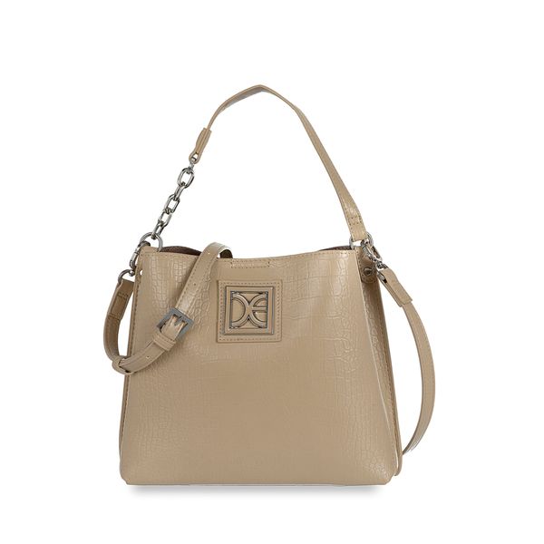 

Bolsa Crossbody Mediana Look Animal Skin color Beige Talla: Unico