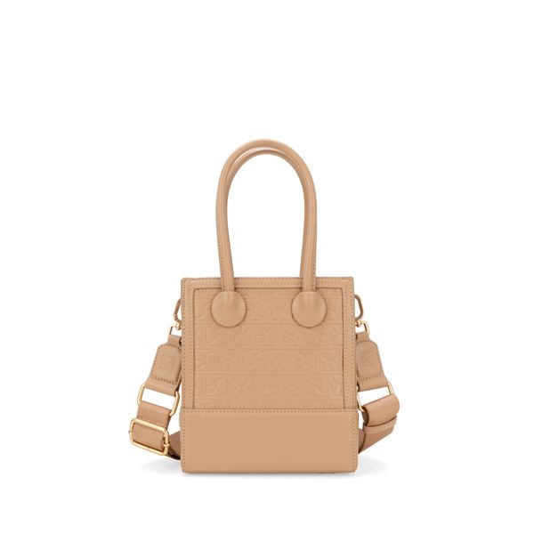 

Bolsa Tote Chica Monograma Troquelado Color Camel Talla: Unico