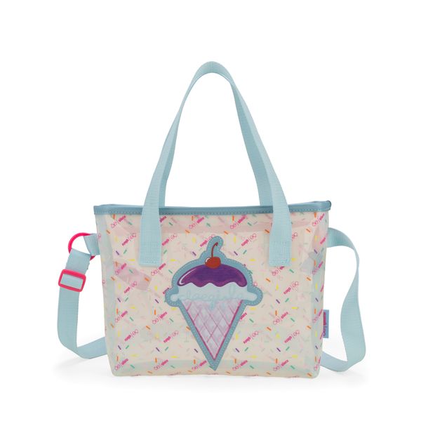 

Bolsa Tote Mediana De Mica Transparente Color Blanco Talla: Unico