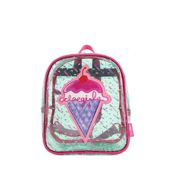 

Mochila Mediana De Mica Transparente Color Azul Talla: Unico