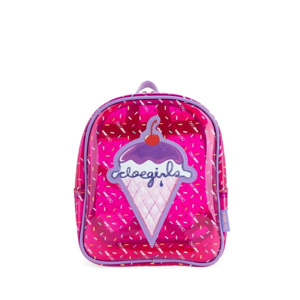 

Mochila Mediana De Mica Transparente Color Rosa Talla: Unico