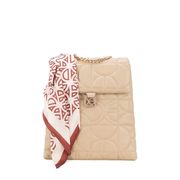 

Mochila Mediana Con Mascada Color Beige Talla: Unico