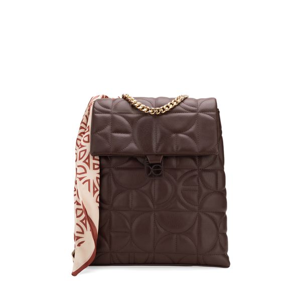 

Mochila Mediana Con Mascada Color Café Talla: Unico