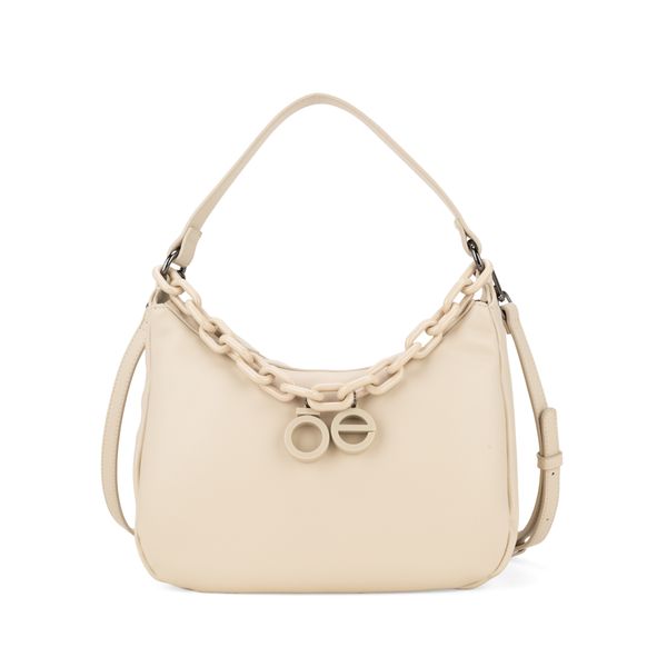 

Bolsa Hobo Mediana Con Cadena Acrílica Color Beige Talla: Unico