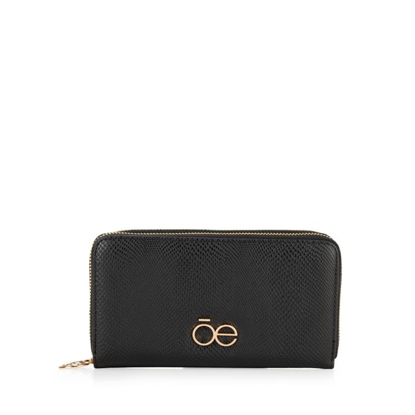 

Cartera Grande Cierre Doble Color Negro Talla: Unico