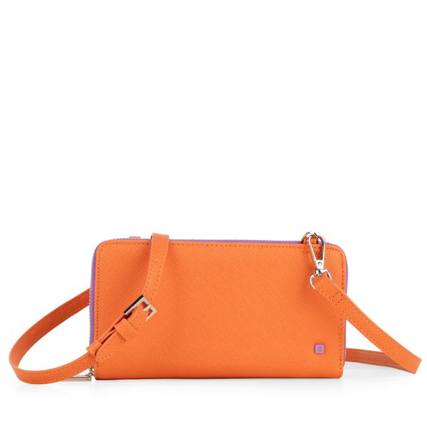

Cartera Grande Cierre Doble Color Naranja Talla: Unico