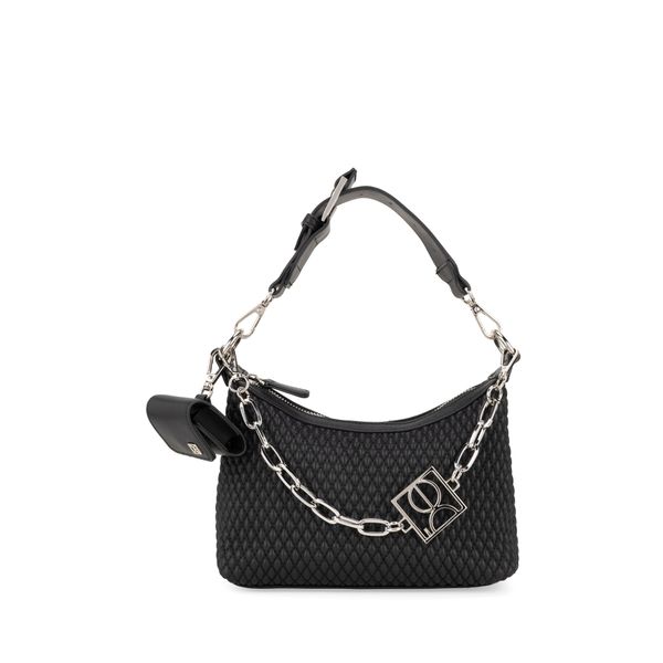 

Bolsa Hobo Chica Look Tejido Con Cadena Color Negro Talla: Unico