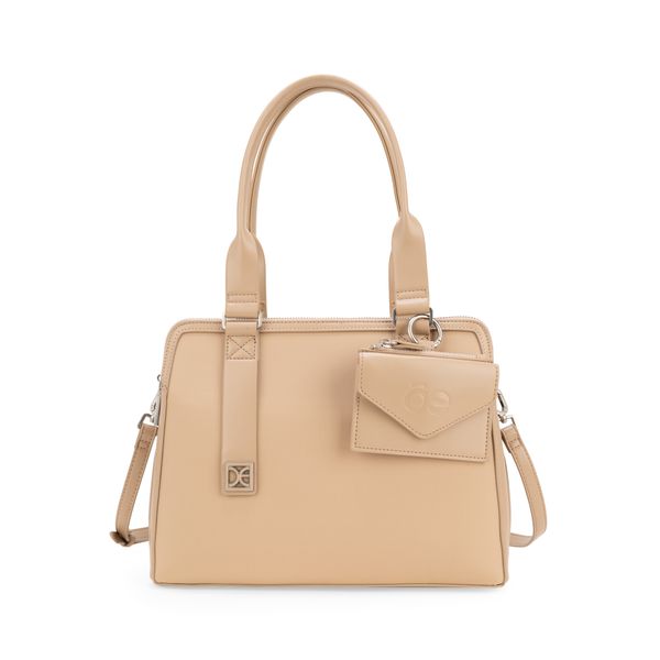 

Bolsa Satchel Grande Con Monedero Color Beige Talla: Unico