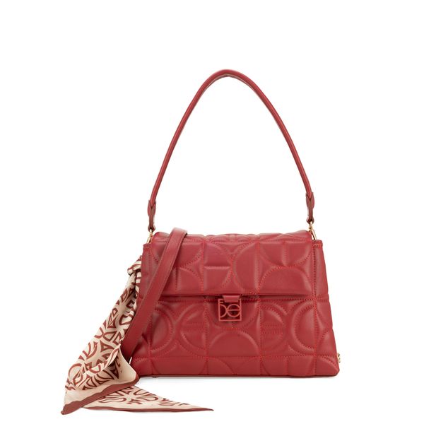 

Bolsa Satchel Mediana Con Mascada Color Rojo Talla: Unico