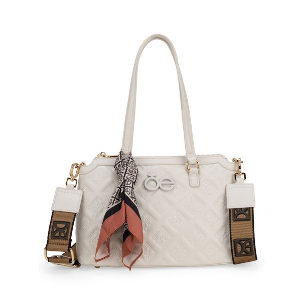 

Bolsa Satchel Mediana Con Mascada Color Blanco Talla: Unico