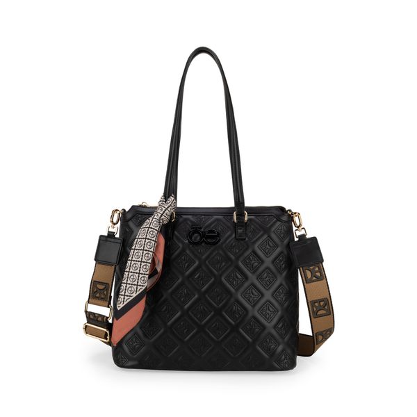 

Bolsa Satchel Grande Con Mascada Color Negro Talla: Unico