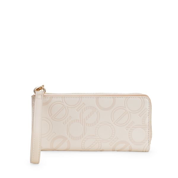

Cartera Grande Cierre Sencillo Color Beige Talla: Unico