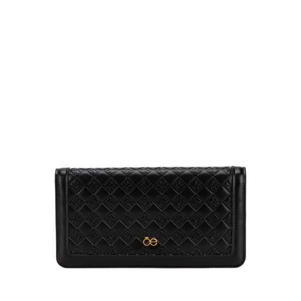 

Cartera Flap Grande Tejido Color Negro Talla: Unico