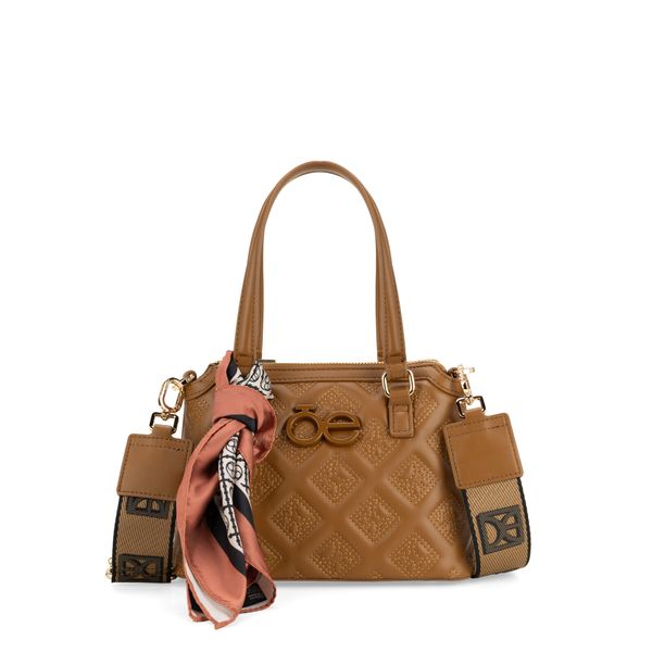 

Bolsa Croosbody Chica Con Mascada Color Camel Talla: Unico