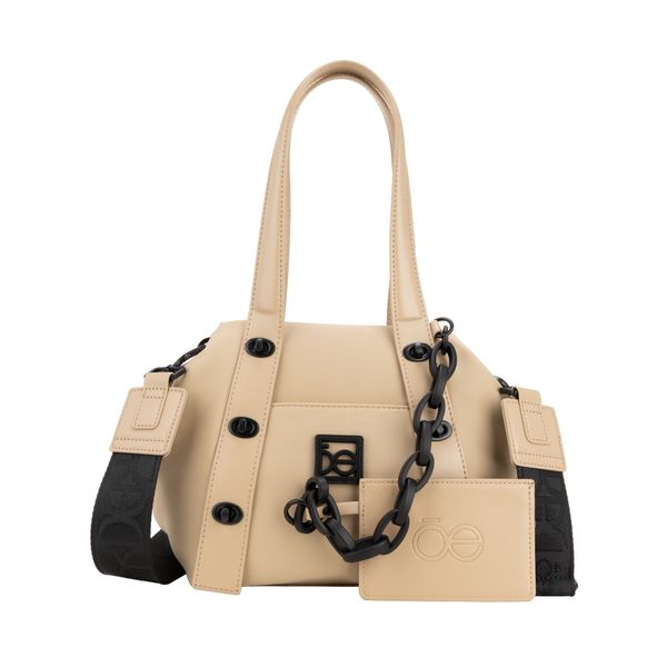 

Bolsa Satchel Mediana Con Tarjetero Color Nude Talla: Unico