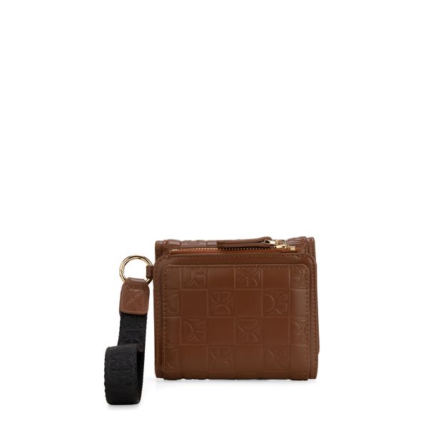 

Cartera Flap Chica Con Maneral Color Café Talla: Unico