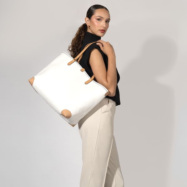 

Bolsa Tote Grande Con Pouch Color Blanco Talla: Unico