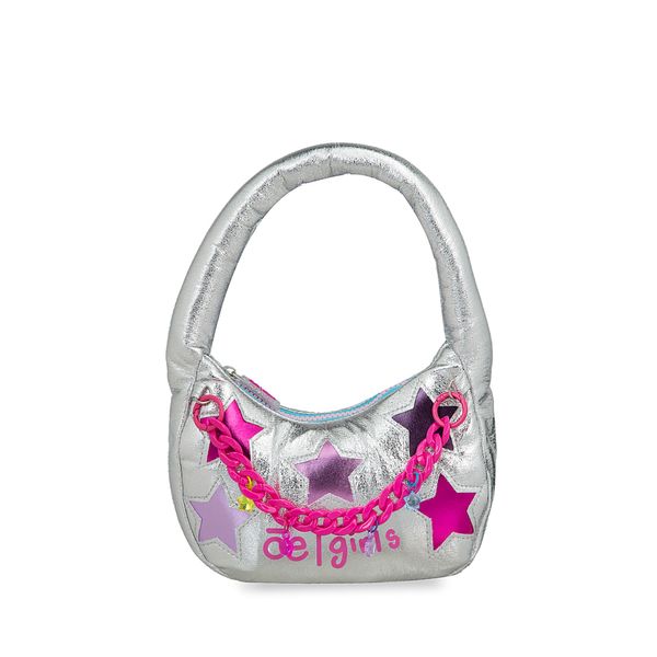 

Bolsa Satchel Para Niñas Estrellas Color Plata Talla: Unico