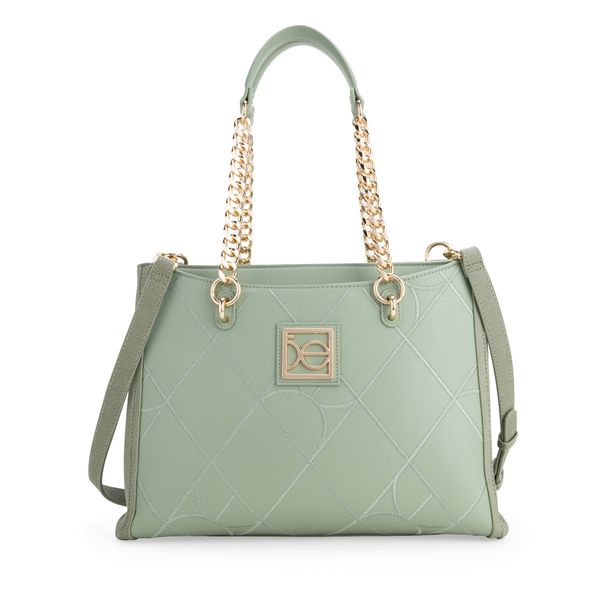 

Bolsa Satchel Grande Con Bordado Color Verde Menta Talla: Unico